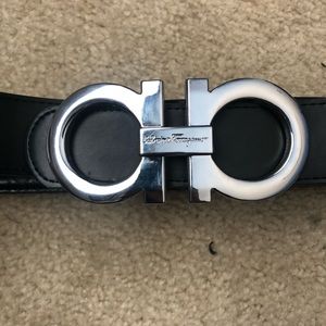 Salvatore Ferragamo Reversible Gancini Belt Black